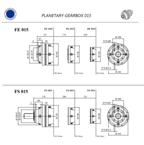 مشخصات ابعادی گیربکس خورشیدی سایز 015